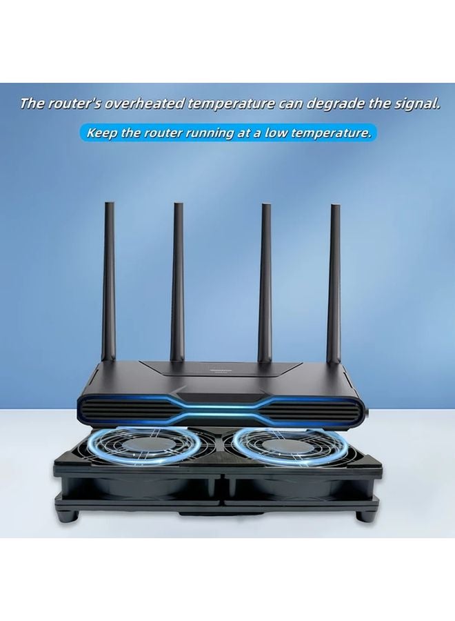 Black USB Cooling Fan 12x12cm For Router Laptop Notebook Multifunctional Small Fan - Image 4